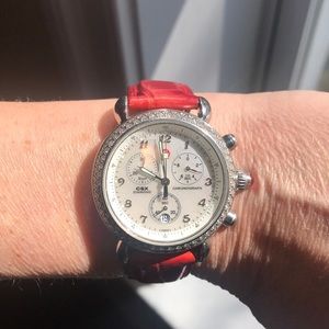 Michele CSX watch with diamond bezel